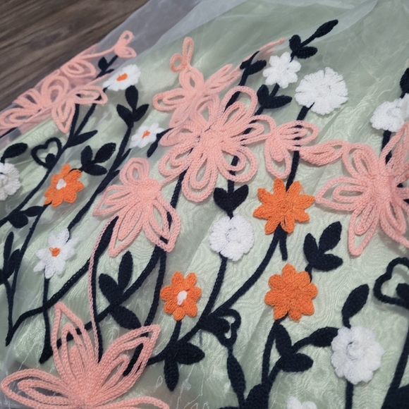 Tatyana Sweet Surrender dress XS Floral Embroidered Green Dress NEW - Picture 3 of 7